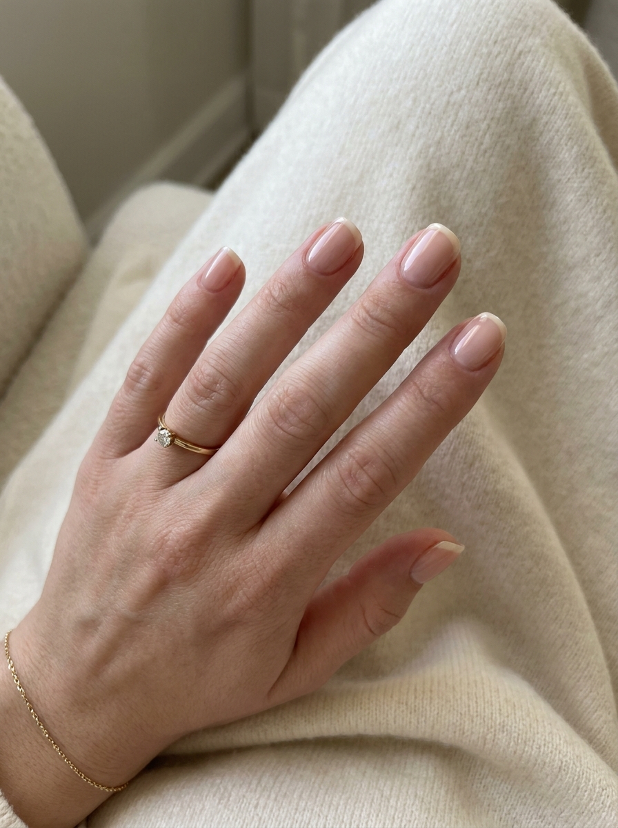 Elegant Short Nude French Nails als Kurze French Nägel Inspiration 2026